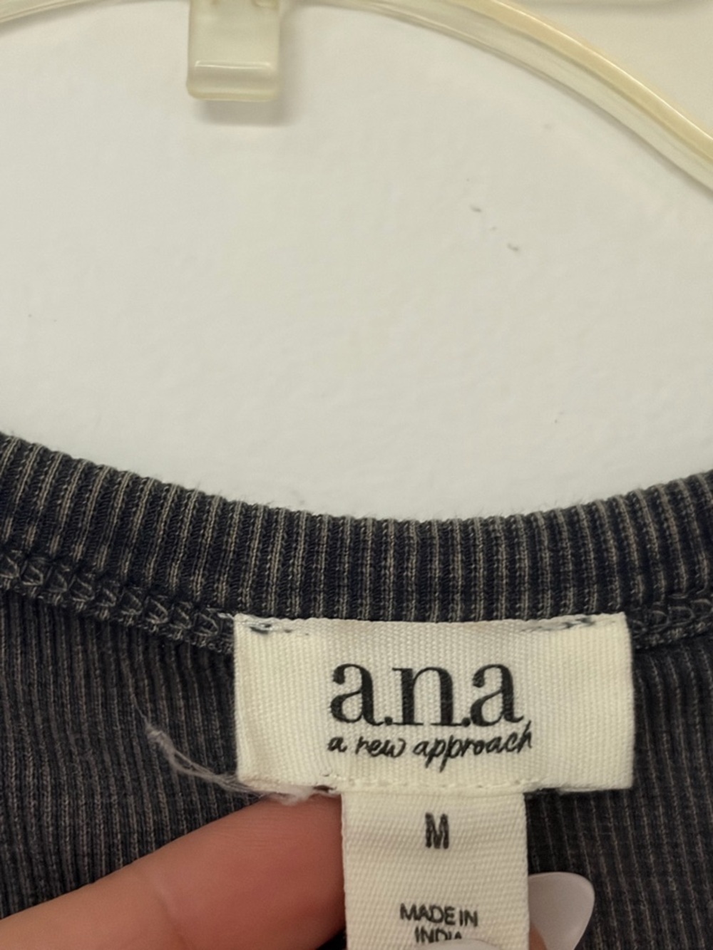 a.n.a Gray Ribbed Knit Top - Picture 2 of 4